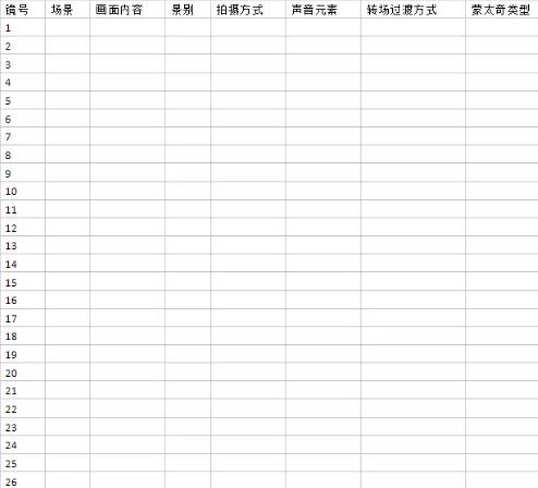 電影拉片模板