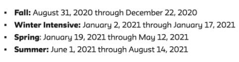 Parsons此前公布了針對(duì)2020-2021年的教學(xué)計(jì)劃