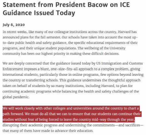 哈佛大學校長投訴ICE