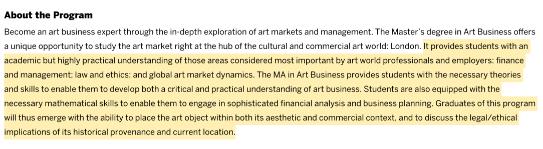 蘇富比倫敦校區(qū)Art business專業(yè)