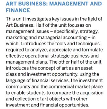 Art business專業(yè)課程