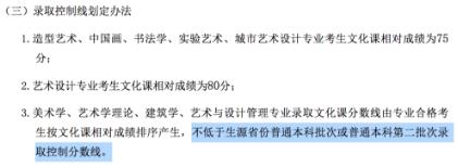中央美術學院2020年本科招生