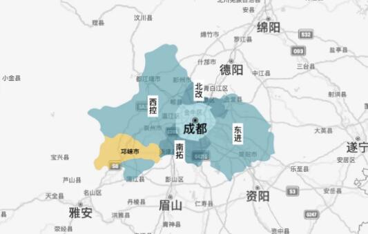 邛崍山水塔城概念規(guī)劃設(shè)計(jì)競(jìng)賽范圍
